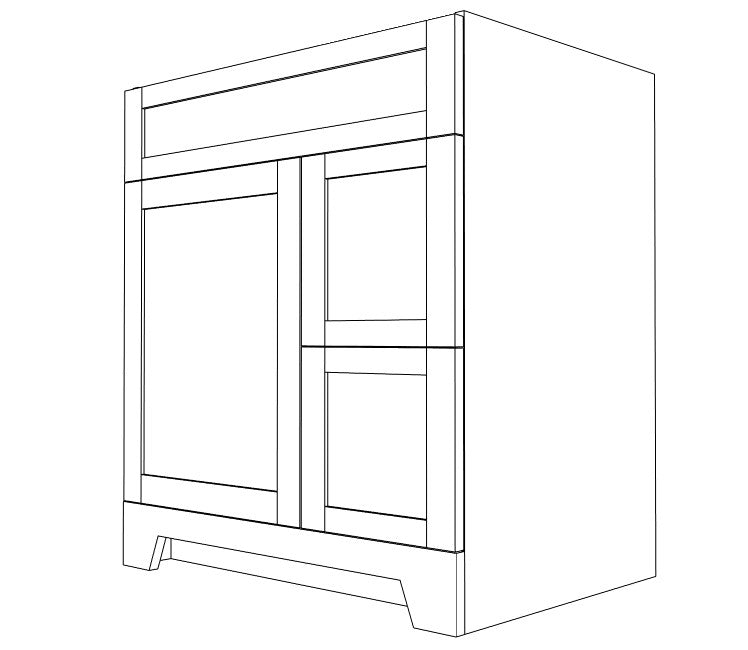 SSW-Bathroom Vanity Cabinets with Door &amp; Drawers - 30&quot; Right