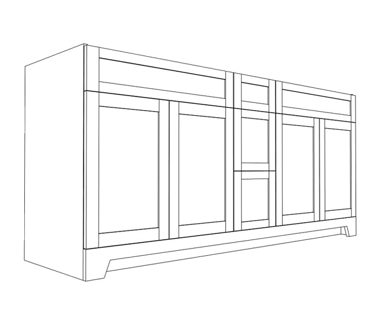 BSS-Bathroom Vanity Cabinets with Door &amp; Drawers - 72&quot; Double