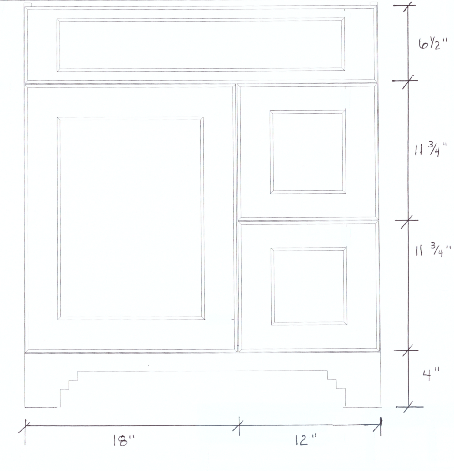 SSW-Bathroom Vanity Cabinets with Door &amp; Drawers - 30&quot; Right